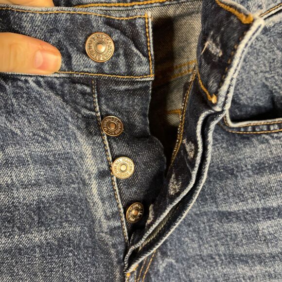 7 For All Mankind Size 26 High Rise Josefina Skinny Boyfriend Button Fly Raw Hem - Picture 6 of 9
